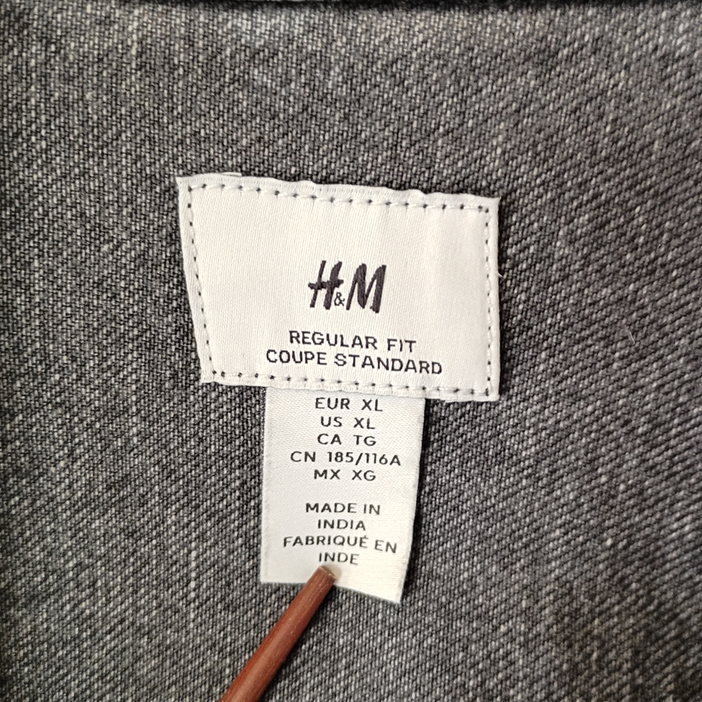 H&M Black Denim Shirt Jacket - Picture 3 of 7